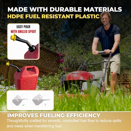 Mr Yellow Cap Gas Can Spout Replacement For 𝐎𝐥𝐝 𝐒𝐭𝐲𝐥𝐞 𝐁𝐥𝐢𝐭𝐳 𝐂𝐨𝐧𝐭𝐚𝐢𝐧𝐞𝐫𝐬 𝐎𝐍𝐋𝐘 - 2 Can Nozzle, 2 Rings, 2 Gas Caps, & 2 Gas Vents, Fuel Can Spout Replacement, Gas Tank Nozzle - size: 2-Pack Spouts&Vents Kit