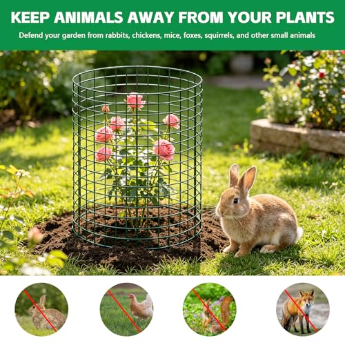 6 Pack Plant Protector from Animals, 12"x12" Metal Chicken Wire Cloche
