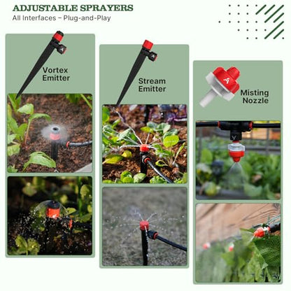 Anleolife 100FT Drip Irrigation Kit, All-in-One Quick-Connect System - style: 100FT Complete Kit