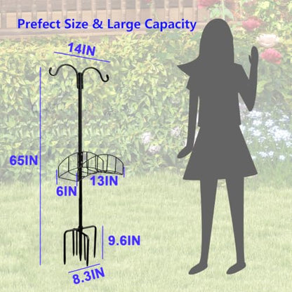 2-Pack Heavy Duty 7-Prong Garden Hose Holder with Dual Hooks - size: 2Pack-65IN-4 Hooks