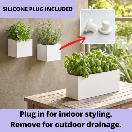 LaLaGreen Wall Planter (3-Pack Set) Rectangular Indoor Hanging Flower Boxes - size: 3-Pack Set