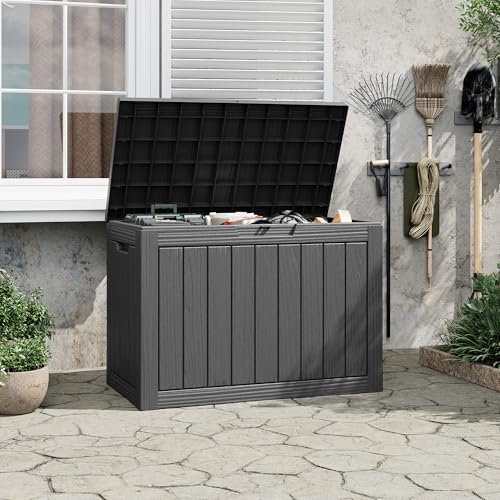 Outdoor Storage Deck Box (45 Gallon, Black)