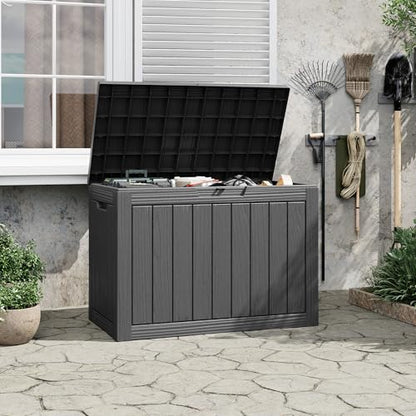 Outdoor Storage Deck Box (45 Gallon, Black)