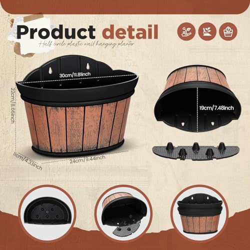 Layhit 6 Pcs Wall Hanging Planters, 12 Inches, Brown - color: Brown, size: 12 Inches
