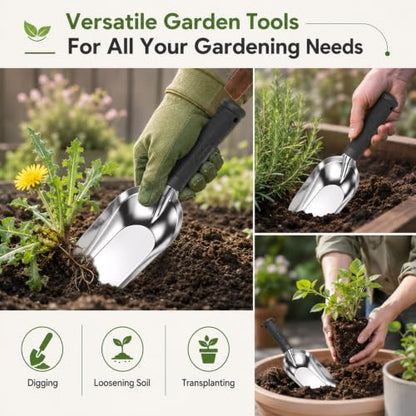 Fibrace Small Shovels for Gardening Transplanter Trowel Soil Scoop
