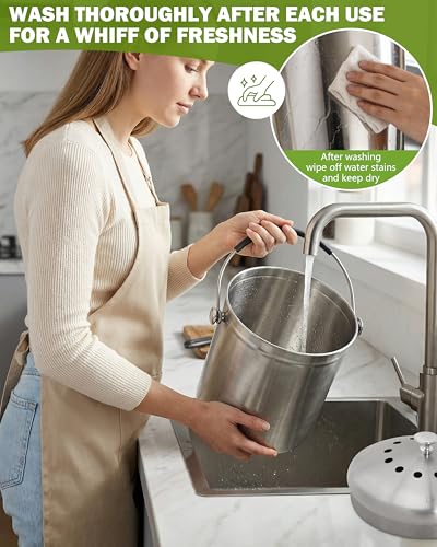 Countertop Compost Bin Kitchen Stainless Steel 1.3 Gallon
