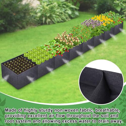 POILKMNI 16x2x1ft Fabric Raised Garden Bed - size: 16x2x1ft Rectangular