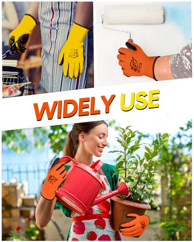 Honeydak 36 Pairs Garden Gloves Bulk for Men Women - color: Orange, Yellow