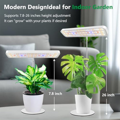 Aumtrly Plant Lights for Indoor Growing, 26 Inch White Grow Light with Base - size: 1 Pack/white