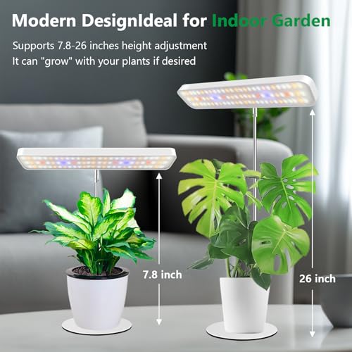 Aumtrly Plant Lights for Indoor Growing, 26 Inch White Grow Light with Base - size: 1 Pack/white