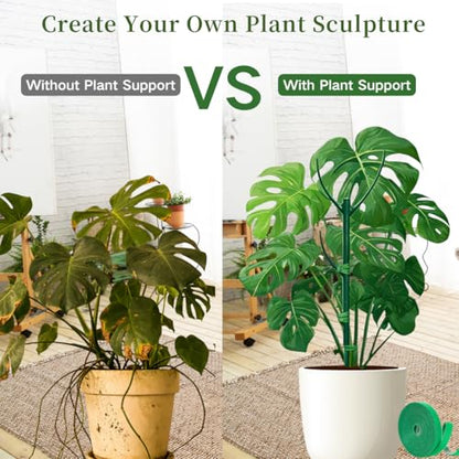 4 Pack Stackable Monstera Plant Support Stakes, 29inch Climbing Plant Sticks Structures with Garden Ties, Durable Alternative to Moss Pole for Indoor Outdoor Plants - size: 4 Pack
