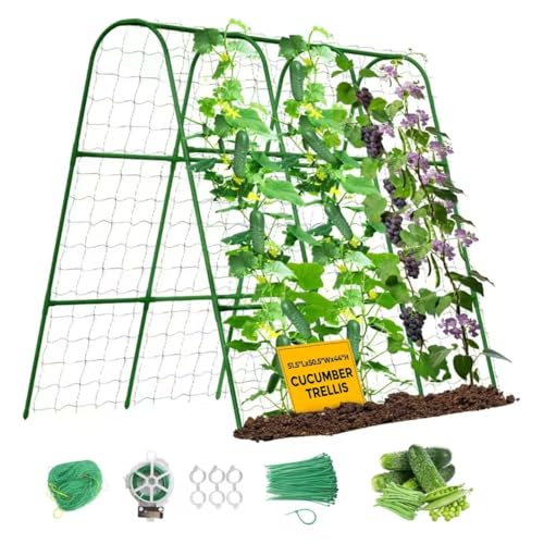 U-Shape Cucumber Trellis for Raised Bed 51.5''Lx50.5''Wx44''H