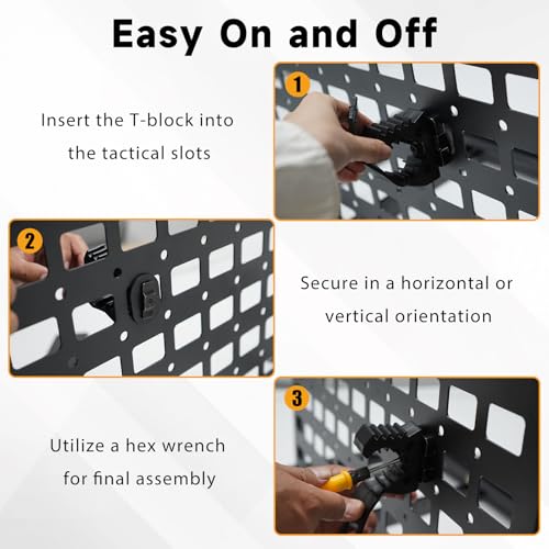 MusixiA 2Pcs Quick Release Rubber Clamp for MOLLE Panel-Shovel Holder for Truck Fits 1"~1.5" Diameter Tool Handles,MOLLE Accessories Adapter Mount - size: MOLLE Panel 2pc