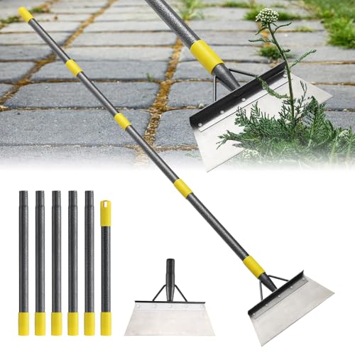 Garden Flat Shovel,74" Floor Weeding Scraper for Driveway Sidewalks, Floor Ice Snow Removal Tool for Outdoor Garden, Multifunctional Graden Shovel for Lawn Edging Weeding Chopping - size: 74"