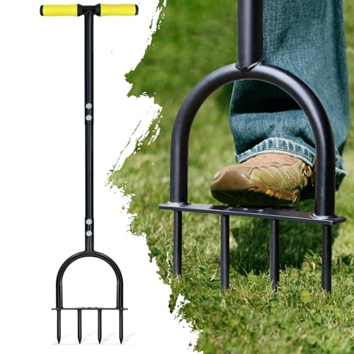 Colwelt Aerator Lawn Tool, Manual Lawn Grass Aerator with Rugged Wide Spike