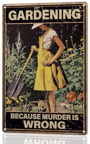 8x12″ Gardening Sign | Funny Garden Decor, Murder Is Wrong, 2337 - style: Murder Is Wrong