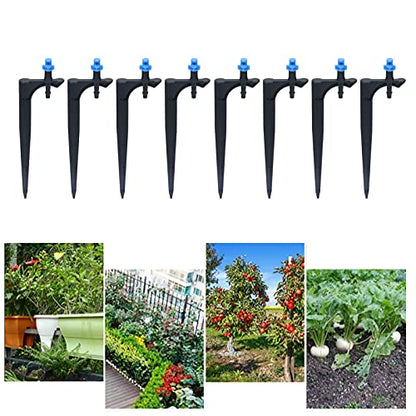 Garden Irrigation System, 20Pcs/Bag Irrigation Dripper with Ground Insert Fruit Tree Drip Irrigation Emitters for 1/4 inch drip Irrigation tubing(90 Degree with Plunger) - size: 90 degree with plunger