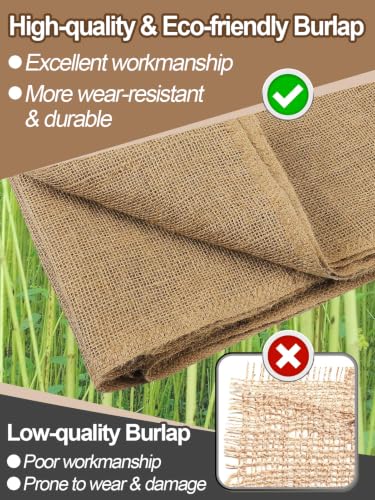 ANPHSIN 15ftx40in Natural Burlap Plant Covers Freeze Protection - size: 15ft