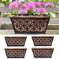 LaLaGreen Black Wall Planter (12 in, 4 Pack) Trough Window Flower Box - size: 12" (30cm) x 4 pack