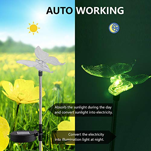 QIDEA Outdoor Solar Butterfly Garden Stake Light for Garden Yard Decor - size: Butterfly 1 pack