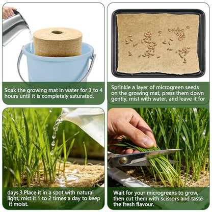 10" X 217"Microgreen Grow Mat, Hydroponic Grow Pads - color: 10" X 217"