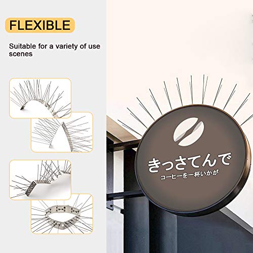 OFFO Bird Spikes for Outside, 304 Stainless Steel, 4 Pcs, 3.4 Ft (1.04 m) - size: 3.4 Feet