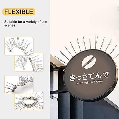 OFFO Bird Spikes for Outside, 304 Stainless Steel, 4 Pcs, 3.4 Ft (1.04 m) - size: 3.4 Feet