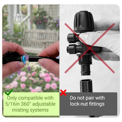 66FT 5/16in Drip Irrigation Hose for 360° Adjustable Drip Irrigation System