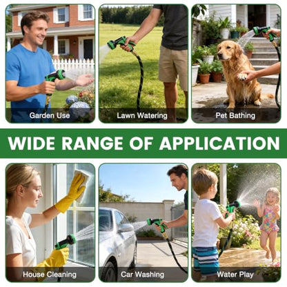 Garden Hose 25ft, Non-Expandable Flexible TPE Tube Water Hose - color: Black and Green, size: 25ft