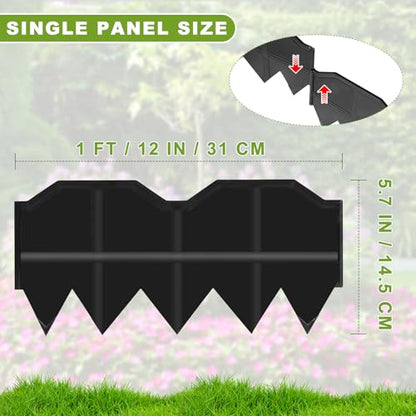 Landscape Edging, No Dig Interlocking Garden Edging Border for Landscaping, Flexible Flower Bed Lawn Edging for Outdoor Pathway, Easy DIY No Stakes, Pound-in, 6'' Tall (Black, 40 FT / 40 Pcs) - size: 40 FT / 40 Pcs