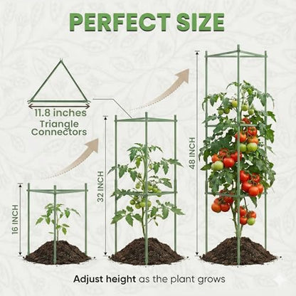 1 Pack 48" Tomato Cages for Garden - Large Tomato Plant Support Trellis - size: 1 Pack, 48 Inches