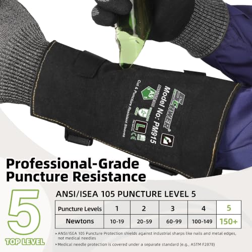 Schwer 9in ANSI A9 Cut & Level 5 Puncture Resistant Arm Sleeves, PM915