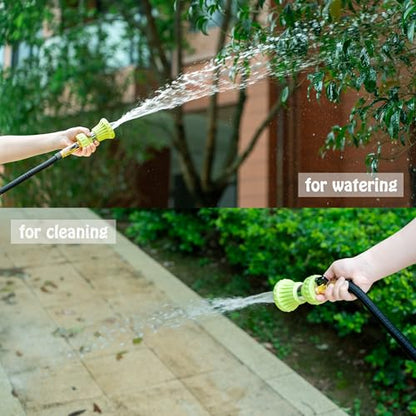 HOSUN Fireman Hose Nozzle, Adjustable Garden Hose Sprayer, Green - color: Green