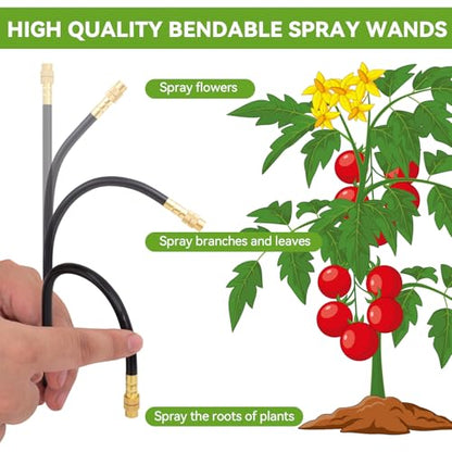 Drip Irrigation System Kit 60ft Garden Watering Misting System - size: 60ft+12pcs nozzles and connectors