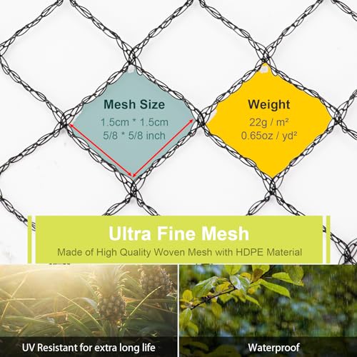 Bird Netting for Garden Protection, Anti Bird Mesh Garden Netting - size: 6.5FT x 32.5 FT