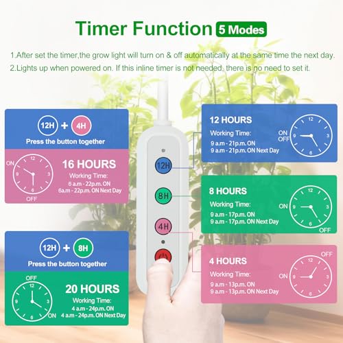 2Head Tabletop Grow Lights for Seed Starting with Timer - size: 2Head-Timer