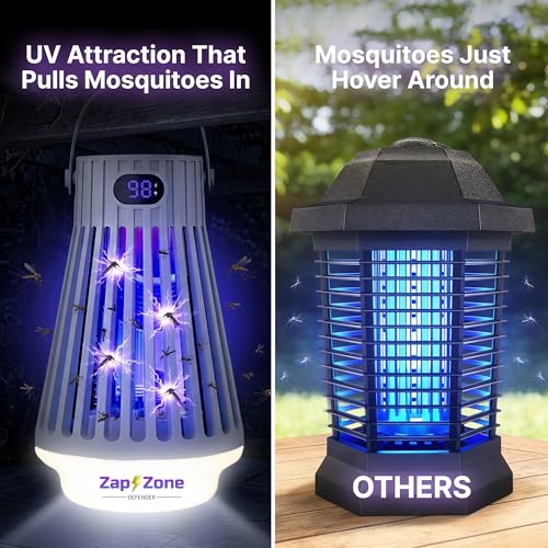 Zap Zone Defender Bug Zapper Outdoor Indoor Rechargeable Mosquito Zapper