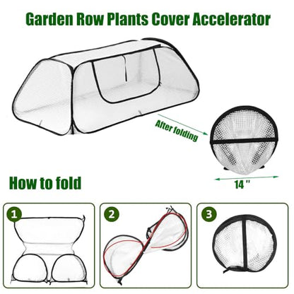 Verveens Pop Up Garden Row Cover, 45x22x16 for Raised Beds