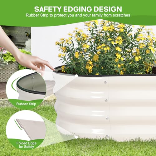 Galvanized Raised Garden Bed, 4x2x1ft, 2 Pack, Pearl White - color: Pearl White, size: 4×2×1ft (2 Packs)