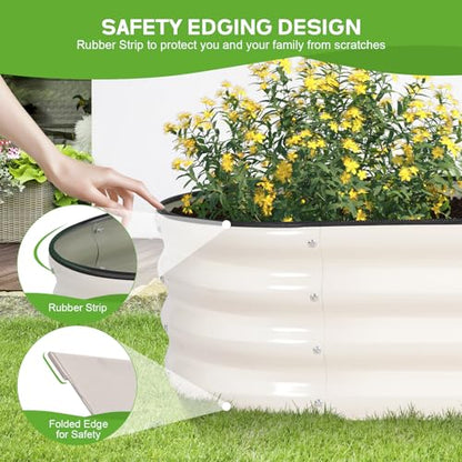 Galvanized Raised Garden Bed, 4x2x1ft, 2 Pack, Pearl White - color: Pearl White, size: 4×2×1ft (2 Packs)