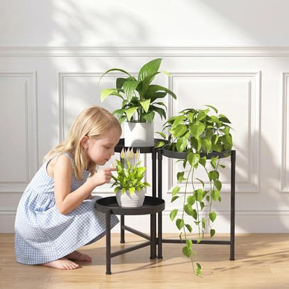 3 Tier Tall Metal Plant Stand, Duty Tiered Flower Shelf for Patio Garden - size: 3 Tier