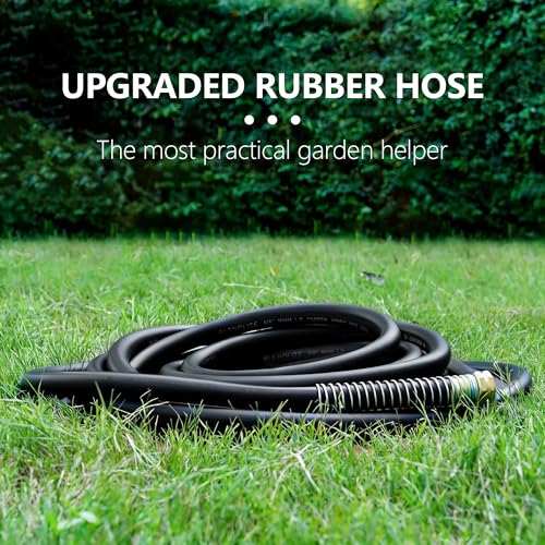 5/8" Garden Hose 20ft, -40℉ To 190℉ Hot/Cold Rubber hose, Black - color: Black, size: 20Ft