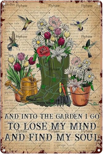 I Go To Lose My Mind And Find My Soul Metal Poster Tin Sign Garden Decor Funny Garden Signs For Outside Yard 8x12 Inch