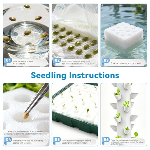 JESLED 15 Tiers Hydroponics Growing System Kits with 4 LED Grow Lights - size: 15tiers