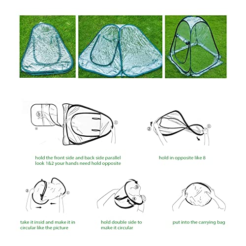 Mini Pop Up Greenhouse; 27"x27"x31"; Indoor/Outdoor; PVC/Steel; Zipper Closure; Green