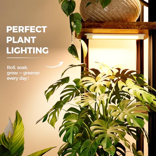 Bamworld Plant Shelf with Grow Light for Indoor Plants Corner 6 Tier - style: 6 Tier,Square