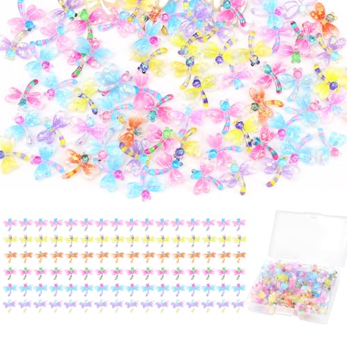 90Pcs Mini Resin Dragonflies Figurine, Tiny Dragonfly Garden Decor for DIY Crafft Fairy Garden Dollhouse Micro Landscaping Decoration - color: 90pcs Mini Dragonflies