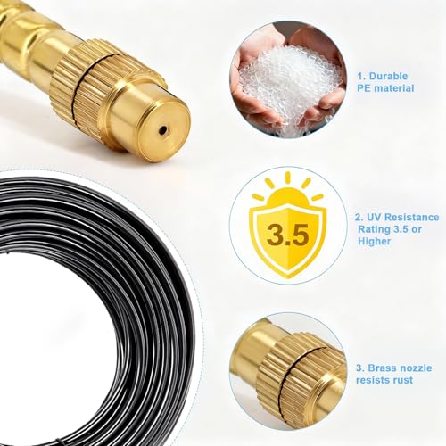 Thiswing 50FT 360° Adjustable Irrigation System for Garden - size: 50 FT
