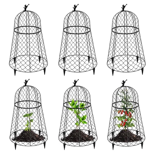 6 Pack Garden Cloches for Plants, 13" D x 20" H - size: 6 Sets(13"D x 20"H)