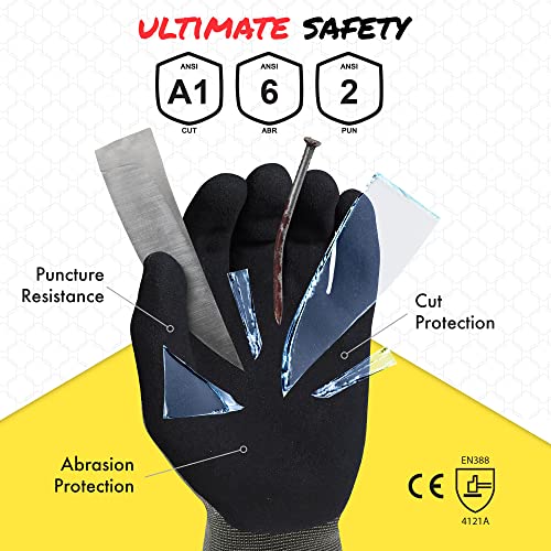 Quest Cut Resistant Work Gloves, ANSI A1, Small, Pack of 3 - size: Small